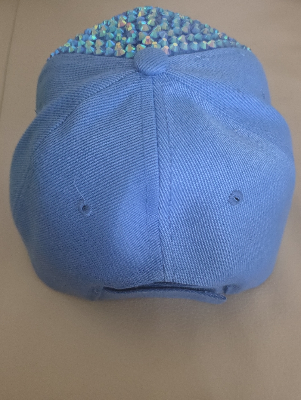 Sparkling Blue Rhinestone Baseball Cap - Picture 2 of 4
